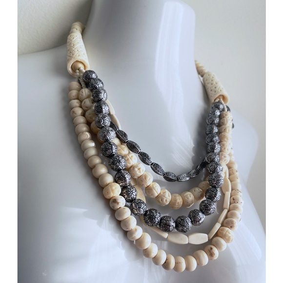 CHICO’S • boho beaded statement necklace - Picture 6 of 9